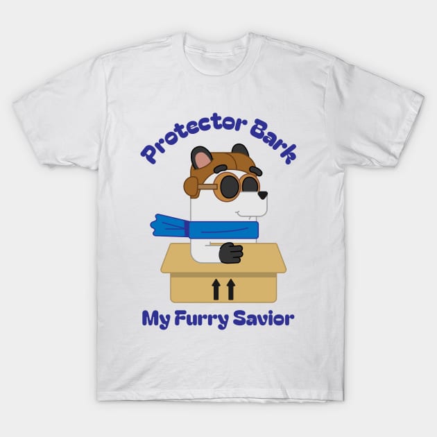 Protector Bark My Furry Savior Super Dog T-Shirt by Distinkt